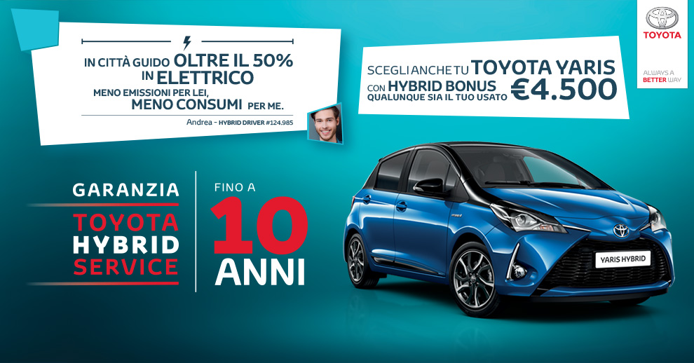 Promozione Nuova Toyota YARIS Hybrid Prezzo